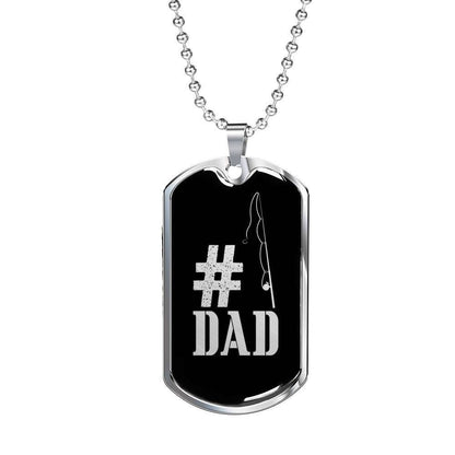 Dad Dog Tag Custom Picture Father’S Day, Dad Hastag Dog Tag Necklace Gift For Dad Father's Day Rakva