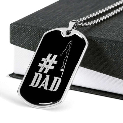 Dad Dog Tag Custom Picture Father’S Day, Dad Hastag Dog Tag Necklace Gift For Dad Father's Day Rakva