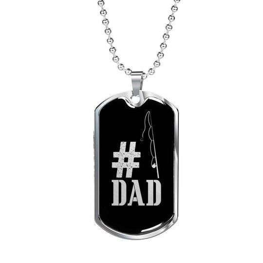 Dad Dog Tag Custom Picture Father’S Day, Dad Hastag Dog Tag Necklace Gift For Dad Father's Day Rakva
