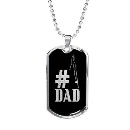 Dad Dog Tag Custom Picture Father’S Day, Dad Hastag Dog Tag Necklace Gift For Dad Father's Day Rakva