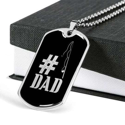 Dad Dog Tag Custom Picture Father’S Day, Dad Hastag Dog Tag Necklace Gift For Dad Father's Day Rakva