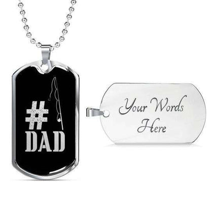 Dad Dog Tag Custom Picture Father’S Day, Dad Hastag Dog Tag Necklace Gift For Dad Father's Day Rakva