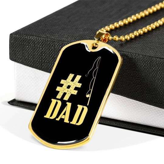 Dad Dog Tag Custom Picture Father’S Day, Dad Hastag Dog Tag Necklace Gift For Dad Father's Day Rakva