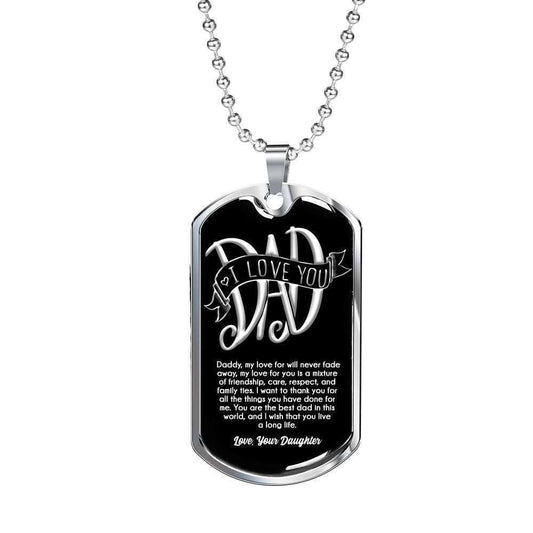 Dad Dog Tag Custom Picture Father’S Day, Dad I Love You Engraved Stainless Dog Tag Necklace Gift For Dad Father's Day Rakva