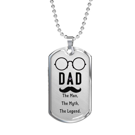 Dad Dog Tag Custom Picture Father’S Day, Dad Is The Man The Myth The Legend Dog Tag Necklace Gift For Dad Father's Day Rakva