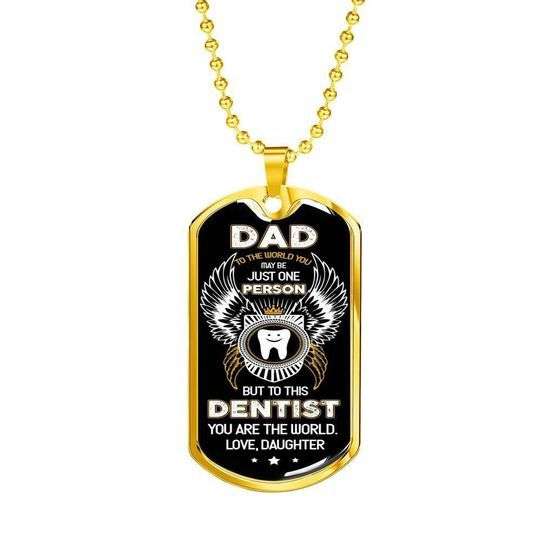 Dad Dog Tag Custom Picture Father’S Day, Dad Is This Dentist’S World Dog Tag Necklace For Dad Father's Day Rakva