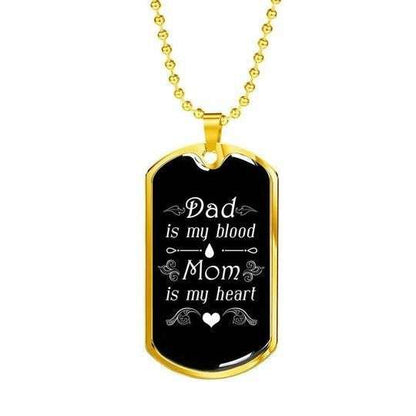 Dad Dog Tag Custom Picture Father’S Day, Dad Mom Is Mom Blood Mom Is My Heart Dog Tag Necklace Gift For Son Father's Day Rakva