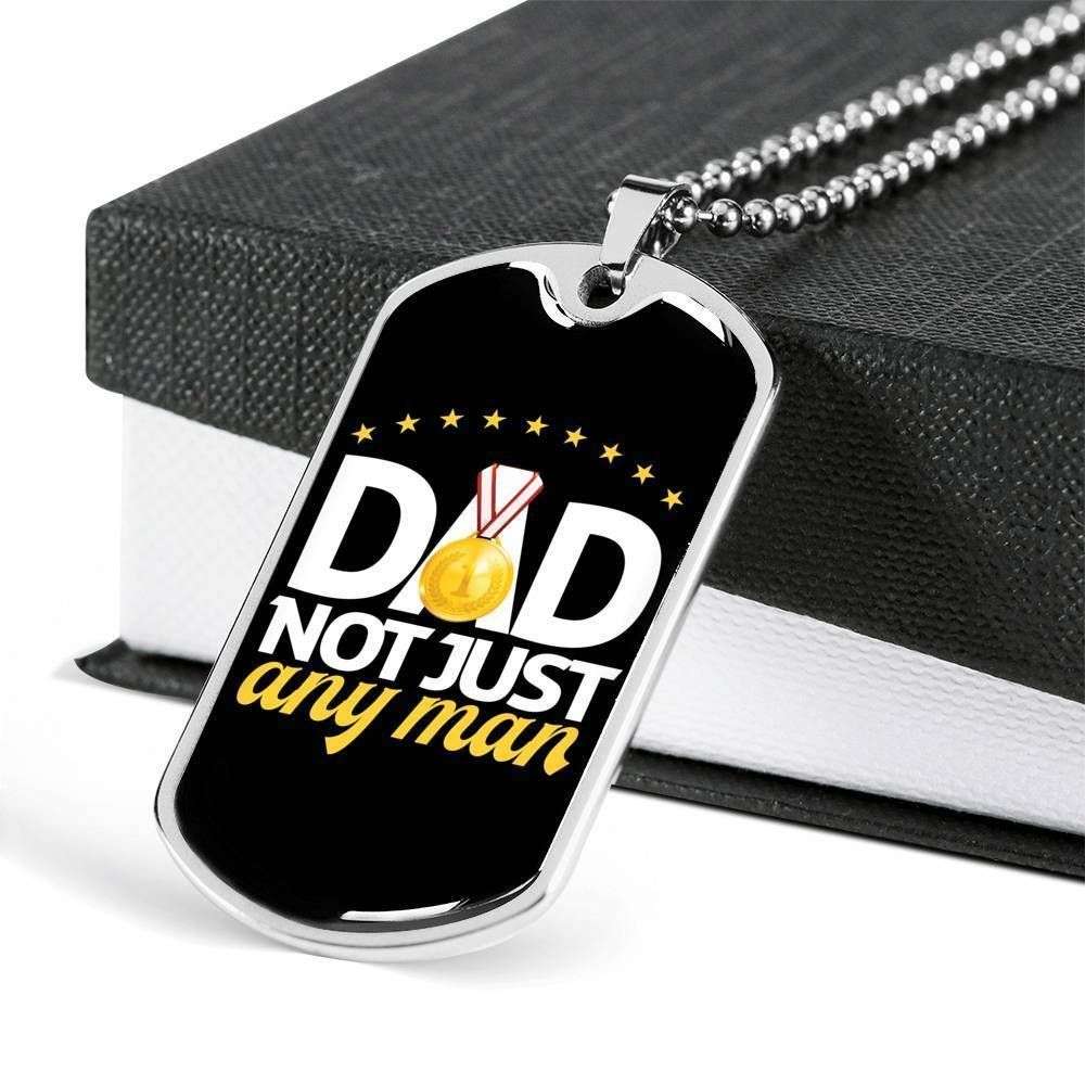 Dad Dog Tag Custom Picture Father’S Day, Dad Not Just Any Man Dog Tag Necklace Gift For Daddy Father's Day Rakva