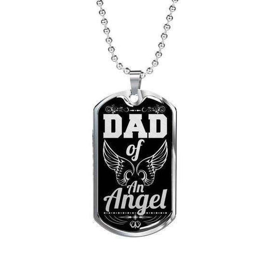 Dad Dog Tag Custom Picture Father’S Day, Dad Of An Angel Dog Tag Necklace Gift For Dad Father's Day Rakva