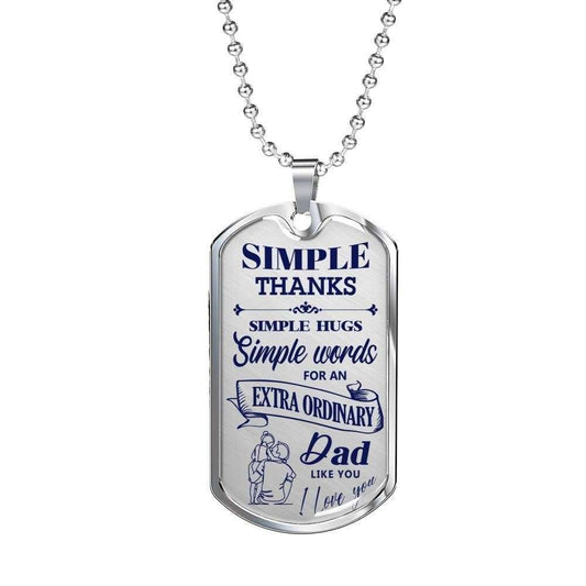 Dad Dog Tag Custom Picture Father’S Day, Dad Simple Thanks Simple Hugs “ Dog Tag Necklace Father's Day Rakva