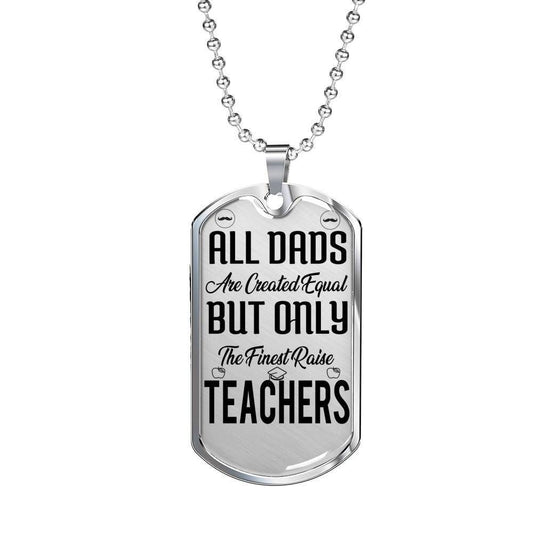 Dad Dog Tag Custom Picture Father’S Day, Dad Teaches Me Everything Dog Tag Necklace For Dad Father's Day Rakva