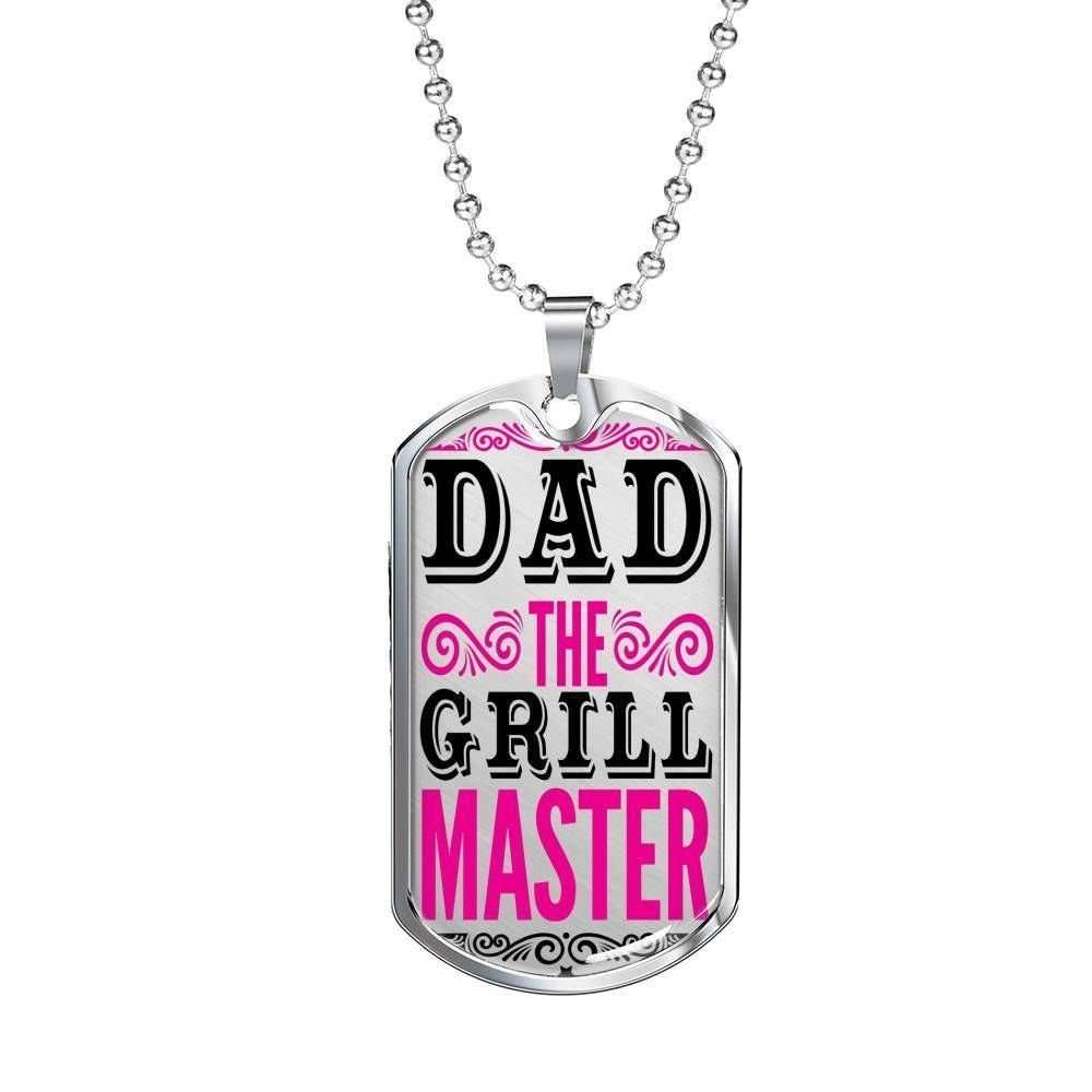 Dad Dog Tag Custom Picture Father’S Day, Dad The Grill Master Of Son’S Life Dog Tag Necklace For Dad Father's Day Rakva