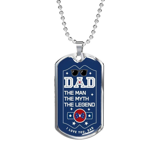 Dad Dog Tag Custom Picture Father’S Day, Dad The Man The Myth The Legend Dog Tag Necklace For Dad Father's Day Rakva