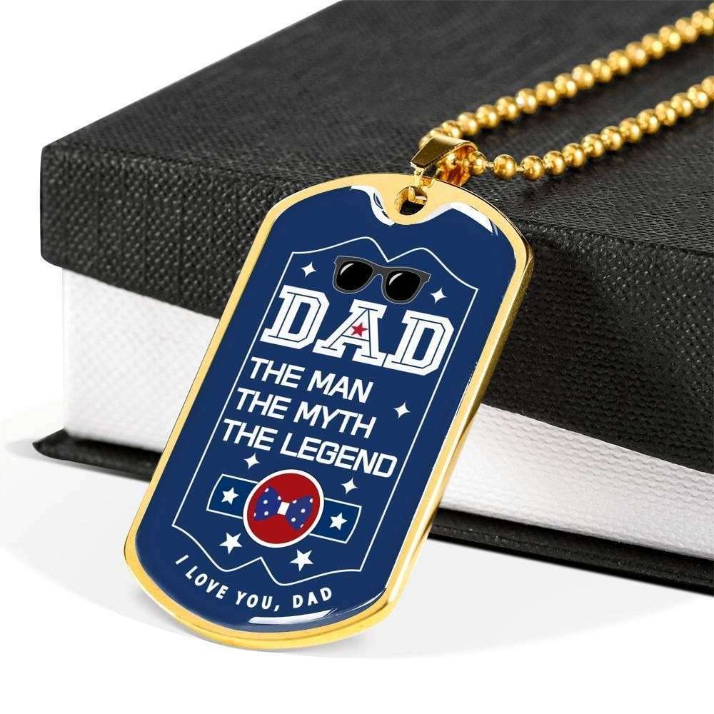 Dad Dog Tag Custom Picture Father’S Day, Dad The Man The Myth The Legend Dog Tag Necklace For Dad Father's Day Rakva