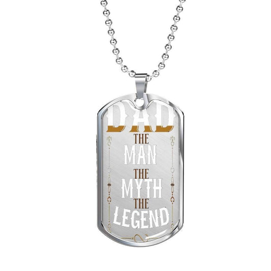 Dad Dog Tag Custom Picture Father’S Day, Dad The Man The Myth The Legend Dog Tag Necklace For Dad Father's Day Rakva
