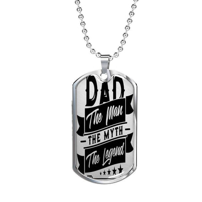Dad Dog Tag Custom Picture Father’S Day, Dad The Man The Myth The Legend Dog Tag Necklace For Dad Father's Day Rakva