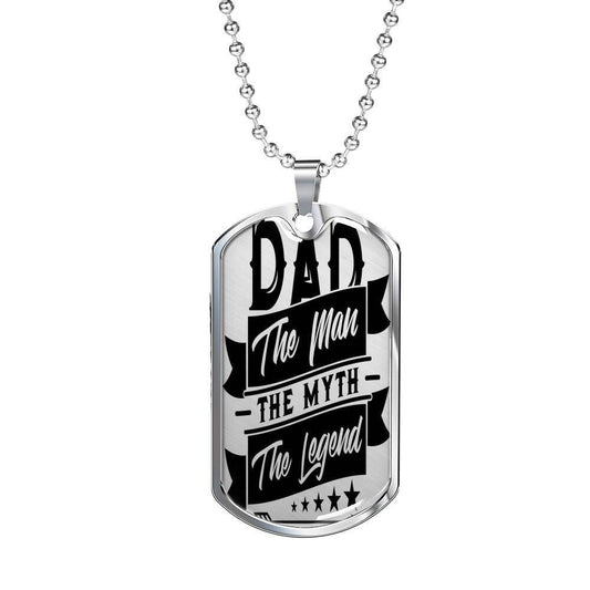 Dad Dog Tag Custom Picture Father’S Day, Dad The Man The Myth The Legend Dog Tag Necklace For Dad Father's Day Rakva