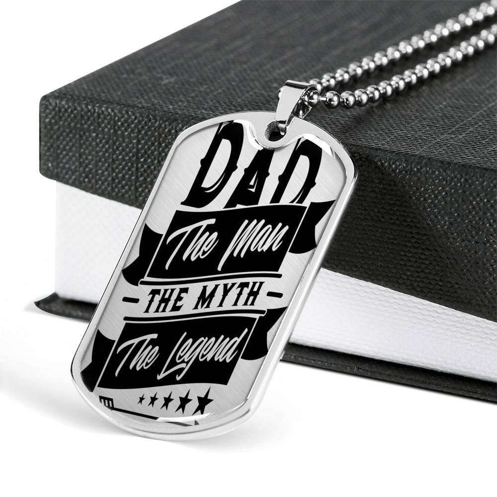 Dad Dog Tag Custom Picture Father’S Day, Dad The Man The Myth The Legend Dog Tag Necklace For Dad Father's Day Rakva