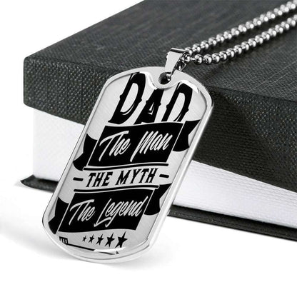 Dad Dog Tag Custom Picture Father’S Day, Dad The Man The Myth The Legend Dog Tag Necklace For Dad Father's Day Rakva