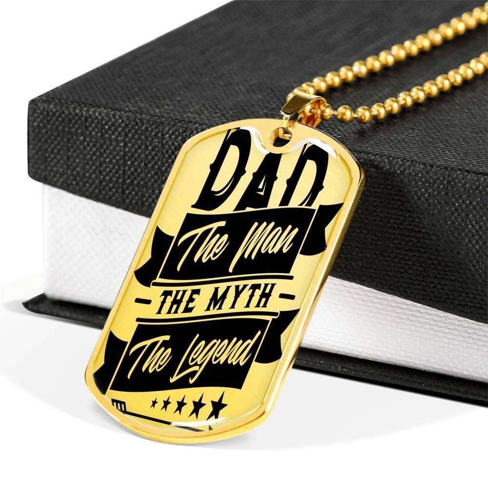 Dad Dog Tag Custom Picture Father’S Day, Dad The Man The Myth The Legend Dog Tag Necklace For Dad Father's Day Rakva