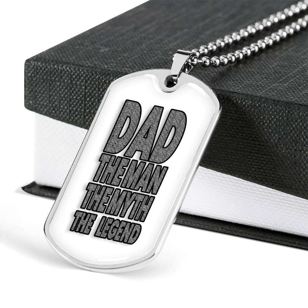 Dad Dog Tag Custom Picture Father’S Day, Dad The Man The Myth The Legend Dog Tag Necklace For Dad Father's Day Rakva
