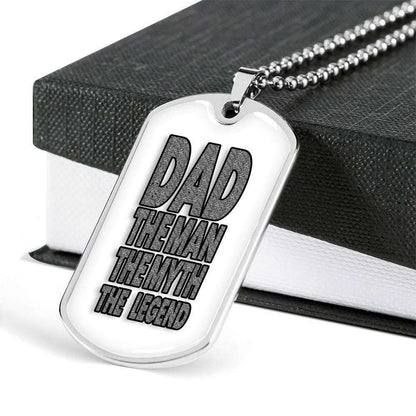Dad Dog Tag Custom Picture Father’S Day, Dad The Man The Myth The Legend Dog Tag Necklace For Dad Father's Day Rakva
