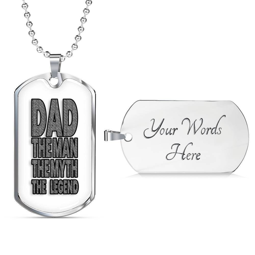 Dad Dog Tag Custom Picture Father’S Day, Dad The Man The Myth The Legend Dog Tag Necklace For Dad Father's Day Rakva