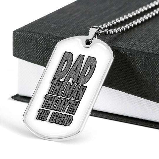 Dad Dog Tag Custom Picture Father’S Day, Dad The Man The Myth The Legend Dog Tag Necklace For Dad Father's Day Rakva