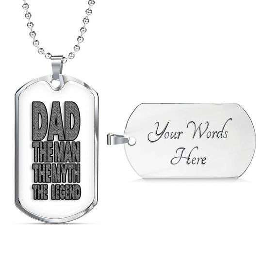 Dad Dog Tag Custom Picture Father’S Day, Dad The Man The Myth The Legend Dog Tag Necklace For Dad Father's Day Rakva