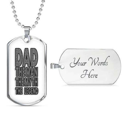 Dad Dog Tag Custom Picture Father’S Day, Dad The Man The Myth The Legend Dog Tag Necklace For Dad Father's Day Rakva