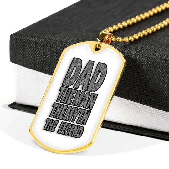 Dad Dog Tag Custom Picture Father’S Day, Dad The Man The Myth The Legend Dog Tag Necklace For Dad Father's Day Rakva