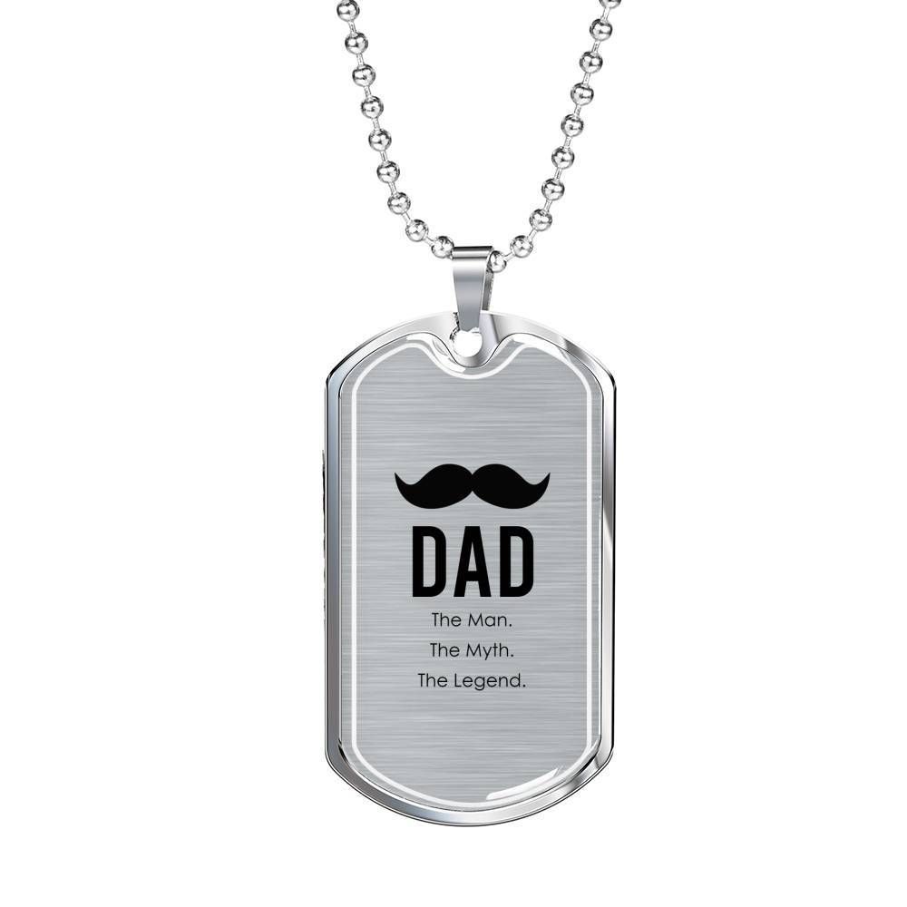 Dad Dog Tag Custom Picture Father’S Day, Dad The Man The Myth The Legend Dog Tag Necklace Gift For Dad Father's Day Rakva