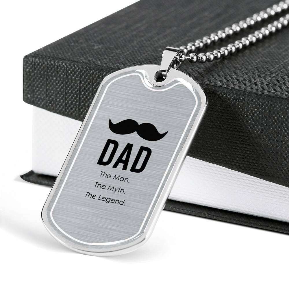 Dad Dog Tag Custom Picture Father’S Day, Dad The Man The Myth The Legend Dog Tag Necklace Gift For Dad Father's Day Rakva