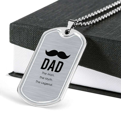 Dad Dog Tag Custom Picture Father’S Day, Dad The Man The Myth The Legend Dog Tag Necklace Gift For Dad Father's Day Rakva