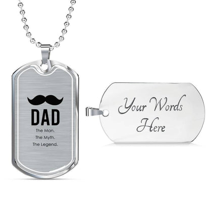 Dad Dog Tag Custom Picture Father’S Day, Dad The Man The Myth The Legend Dog Tag Necklace Gift For Dad Father's Day Rakva