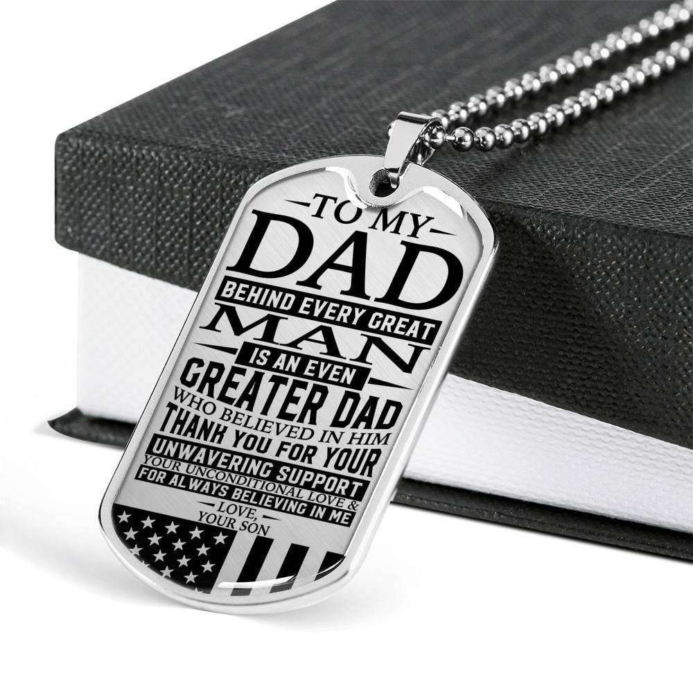 Dad Dog Tag Custom Picture Father’S Day, Dad Unconditional Love Dog Tag Necklace Custom Engraved Father's Day Rakva