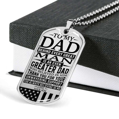 Dad Dog Tag Custom Picture Father’S Day, Dad Unconditional Love Dog Tag Necklace Custom Engraved Father's Day Rakva