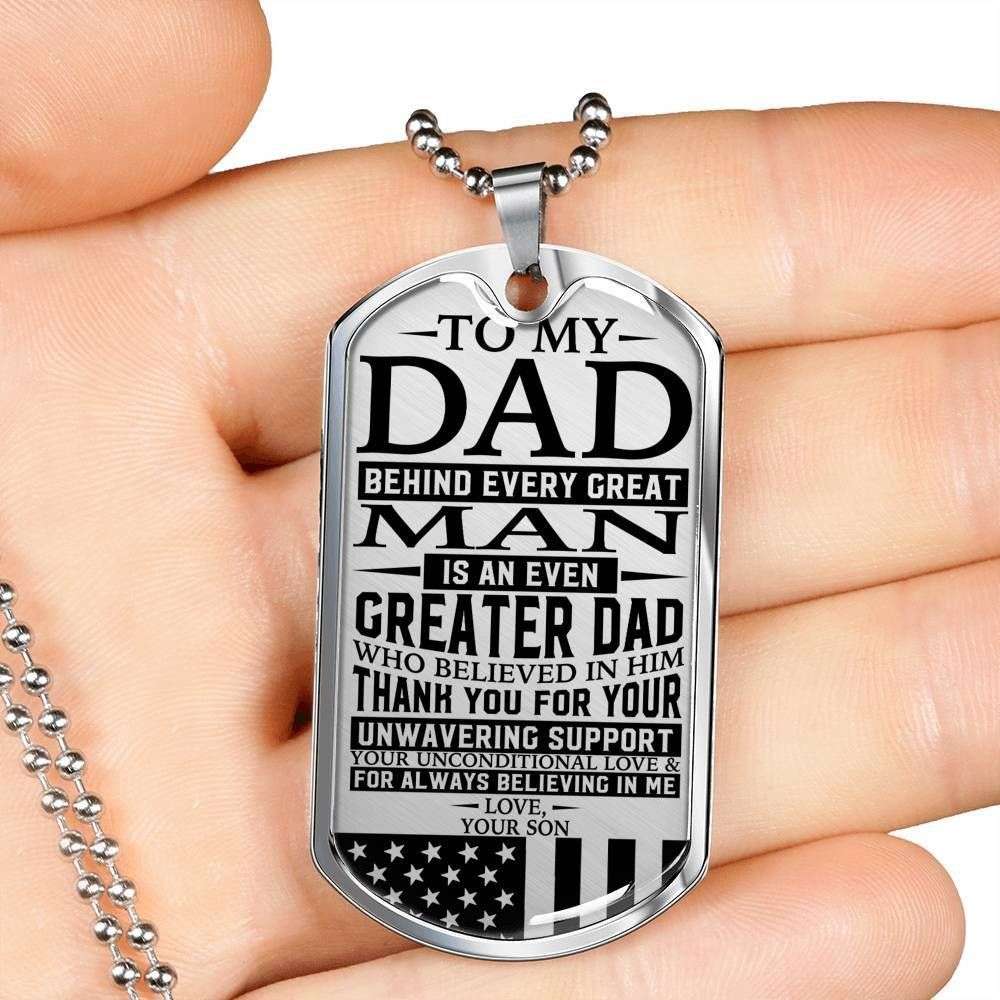 Dad Dog Tag Custom Picture Father’S Day, Dad Unconditional Love Dog Tag Necklace Custom Engraved Father's Day Rakva