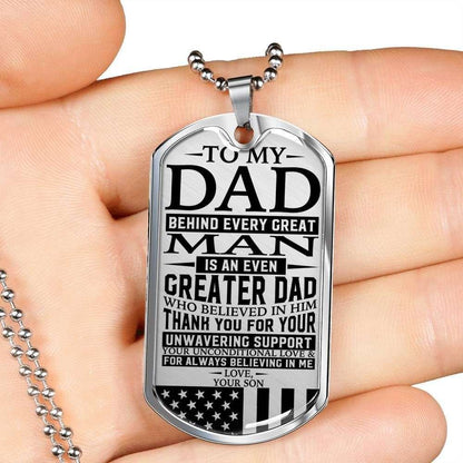Dad Dog Tag Custom Picture Father’S Day, Dad Unconditional Love Dog Tag Necklace Custom Engraved Father's Day Rakva