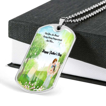 Dad Dog Tag Custom Picture Father’S Day, Dad You Are Honest Wise Father’S Day Giving Dad Dog Tag Necklace Father's Day Rakva