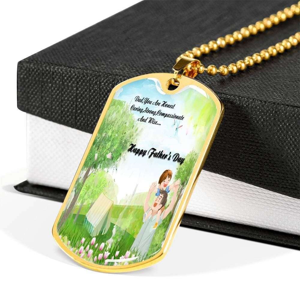 Dad Dog Tag Custom Picture Father’S Day, Dad You Are Honest Wise Father’S Day Giving Dad Dog Tag Necklace Father's Day Rakva
