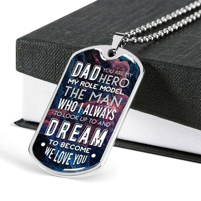 Dad Dog Tag Custom Picture Father’S Day, Dad You Are My Hero “ Dog Tag Necklace Father's Day Rakva