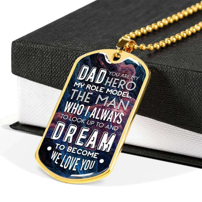 Dad Dog Tag Custom Picture Father’S Day, Dad You Are My Hero “ Dog Tag Necklace Father's Day Rakva