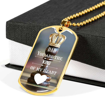 Dad Dog Tag Custom Picture Father’S Day, Dad You Are The King Chess Dog Tag Necklace For Father Father's Day Rakva