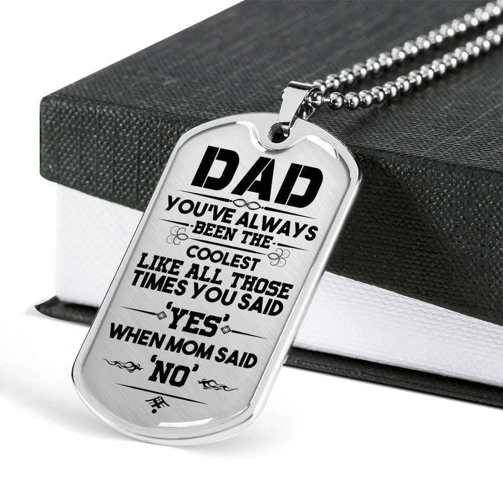 Dad Dog Tag Custom Picture Father’S Day, Dad You’Ve Always Been The Coolest Dog Tag Necklace Father's Day Rakva