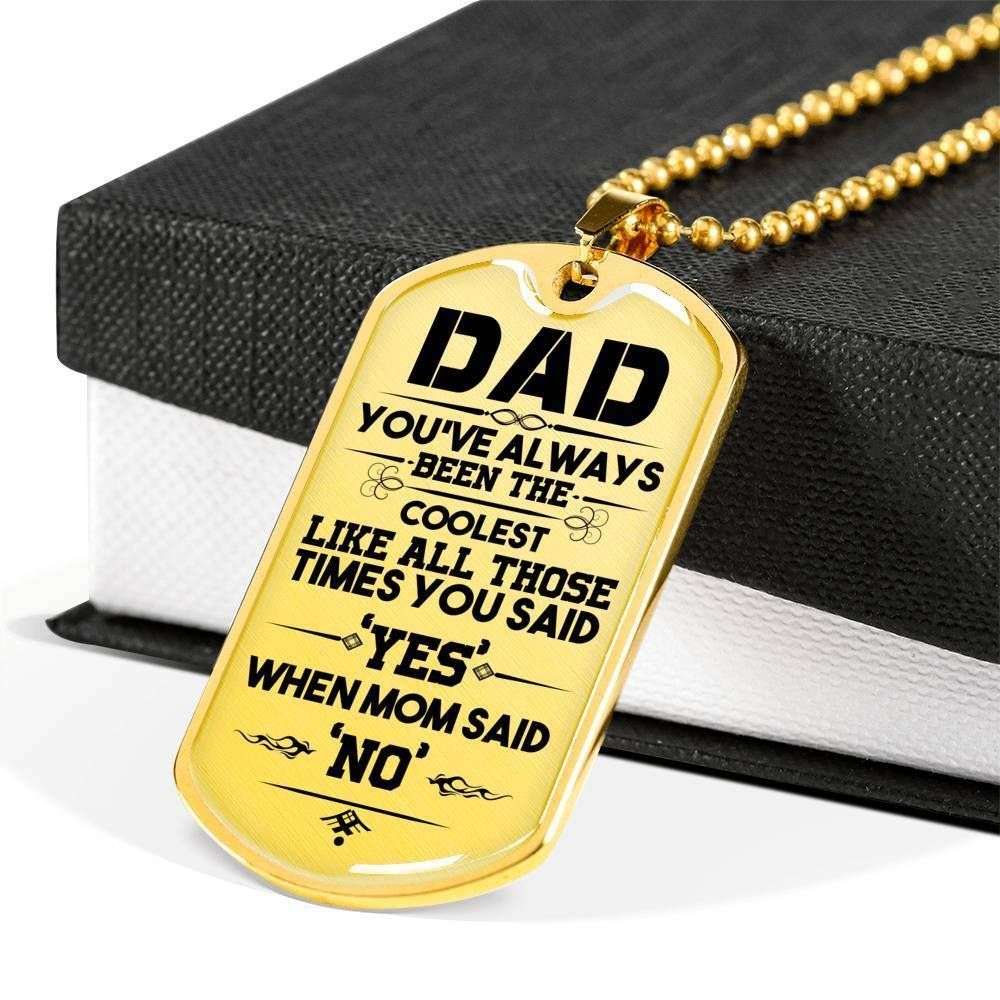Dad Dog Tag Custom Picture Father’S Day, Dad You’Ve Always Been The Coolest Dog Tag Necklace Father's Day Rakva