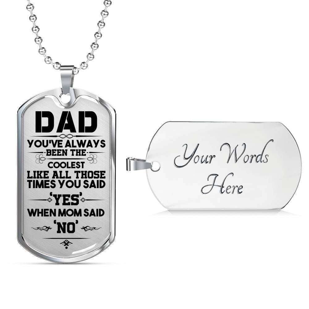 Dad Dog Tag Custom Picture Father’S Day, Dad You’Ve Always Been The Coolest Dog Tag Necklace Father's Day Rakva
