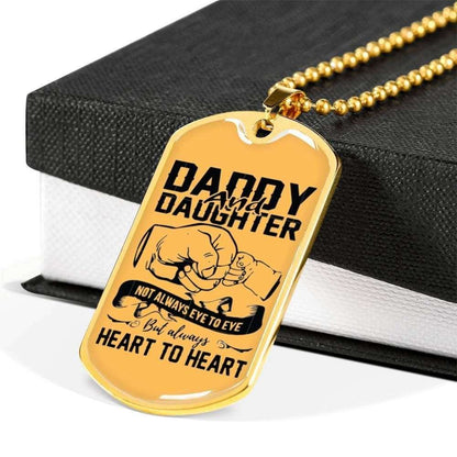 Dad Dog Tag Custom Picture Father’S Day, Daddy And Daughter Heart To Heart Dog Tag Necklace Gift Father's Day Rakva