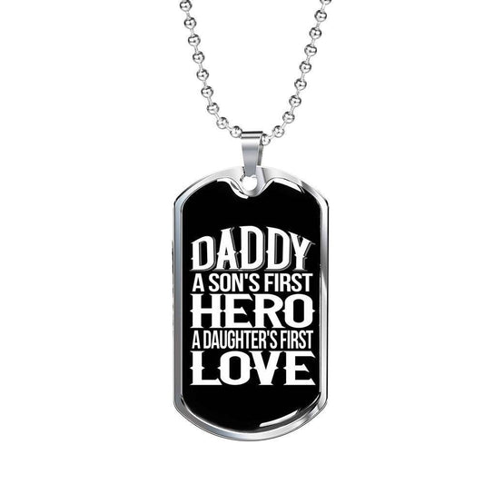 Dad Dog Tag Custom Picture Father’S Day, Daddy First Hero Dog Tag Necklace Father's Day Rakva