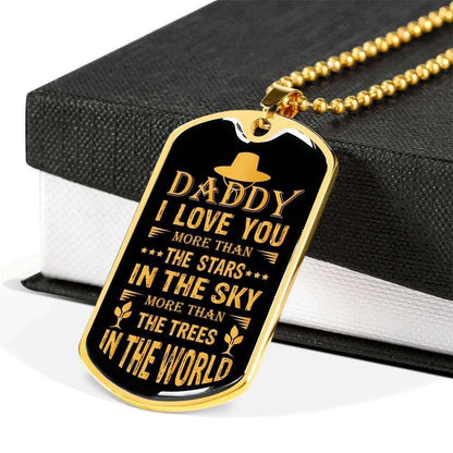 Dad Dog Tag Custom Picture Father’S Day, Daddy I Love You More Than The Stars In The Sky Dog Tag Necklace Father's Day Rakva